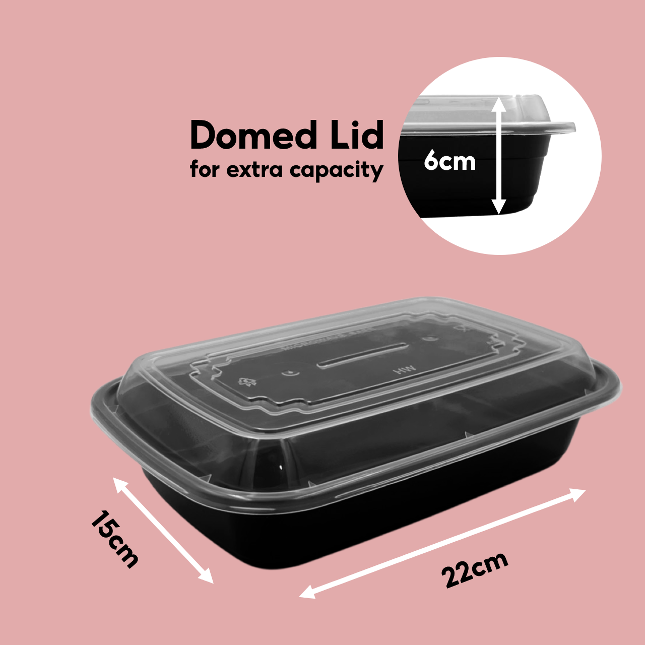 HW-HIGRADE RECT BOX AMERICAN BLK 32OZ (150SET/CTN)