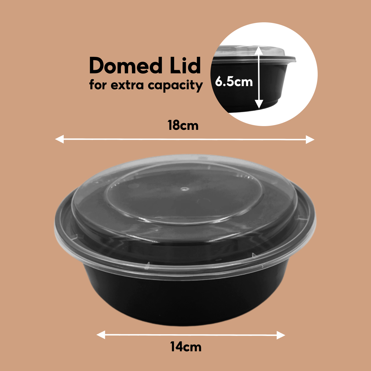 ROUND CONTAINER Y1000 BLACK-SZ (150SET/CTN)