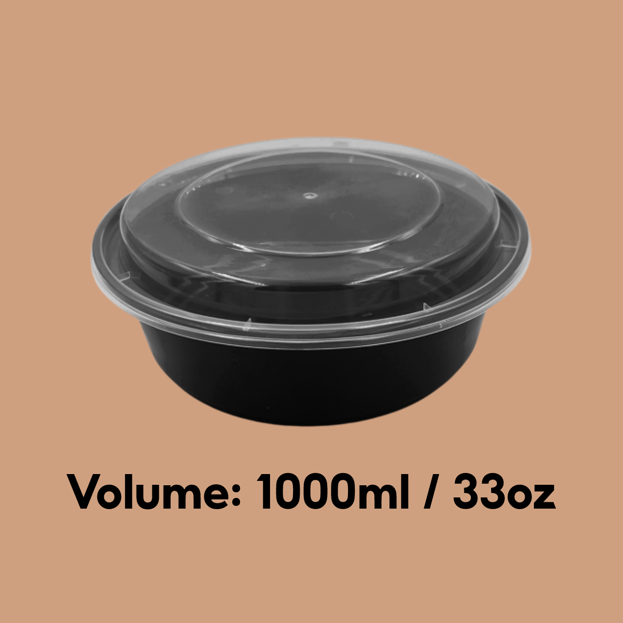 ROUND CONTAINER Y1000 BLACK-SZ (150SET/CTN)