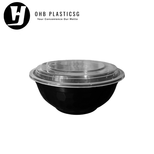 HW-DIAMOND BOWL BLK Y1050ML (150SET/CTN)