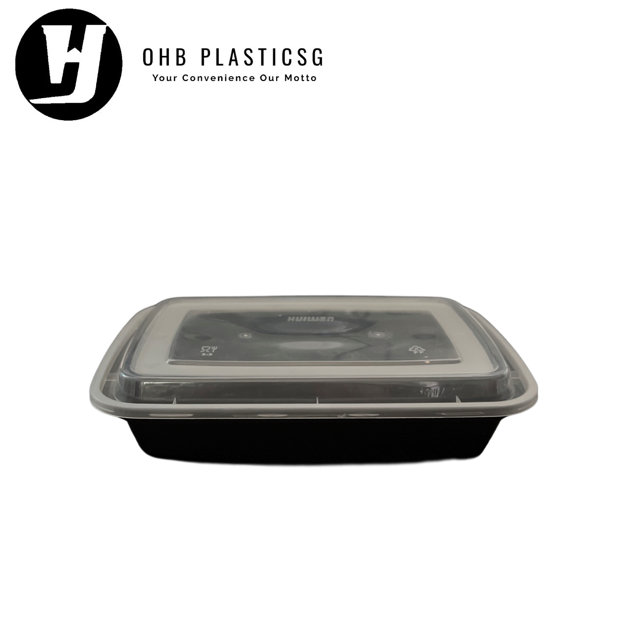 HW-RECT BOX AMERICAN BLK 1000ML (150SET/CTN)