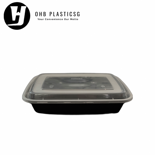 HW-RECT BOX AMERICAN BLK 1000ML (150SET/CTN)