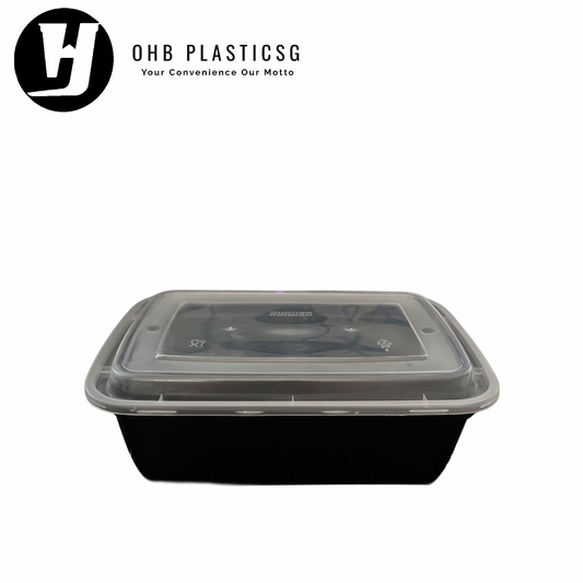 HW-RECT BOX AMERICAN BLK 1500ML (150SET/CTN)