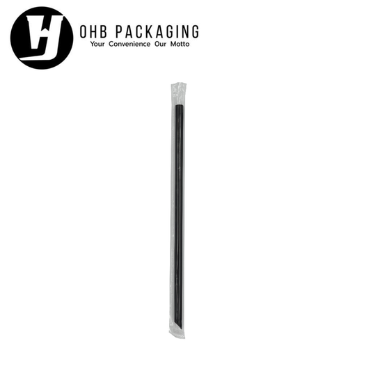 THIN STRAW PACKED 21 X 0.6CM BLACK (100PC X 20)