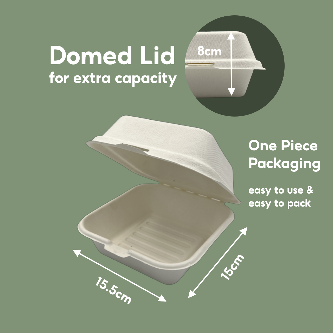 BIO CLAMSHELL-WH 15X15X8CM (500PC/CTN)
