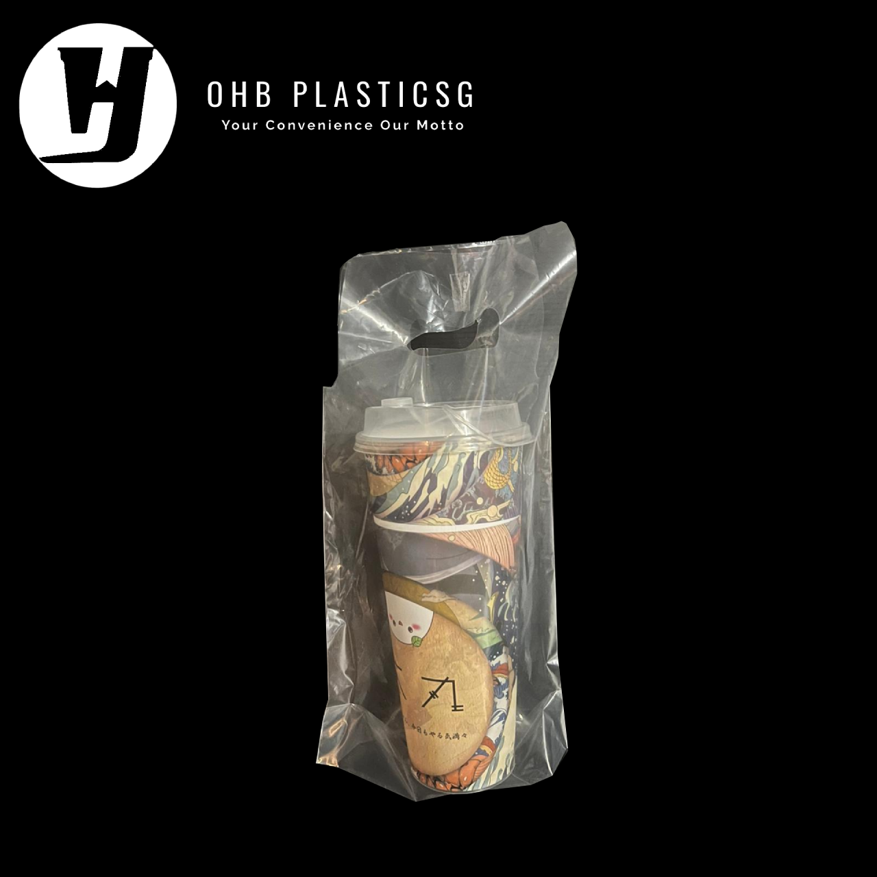 PE PLASTIC CARRIER-ONE CUP (100PC/ROLL)