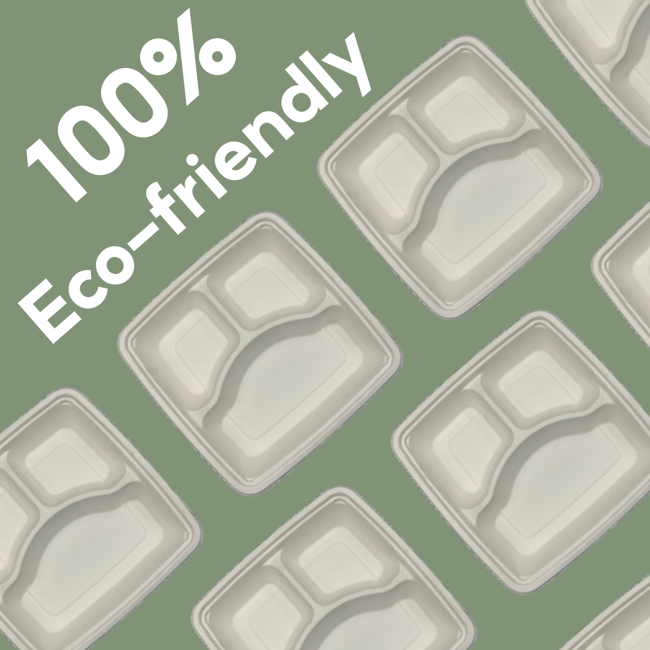 BIODEGRADABLE BENTO 3C SC93 (200PC/CTN) (BASE ONLY)