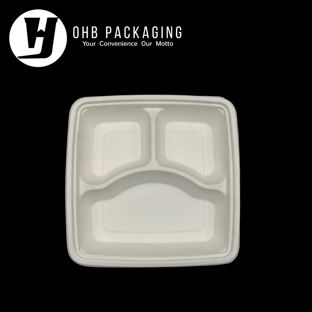 BIODEGRADABLE BENTO 3C SC93 (200PC/CTN) (BASE ONLY)